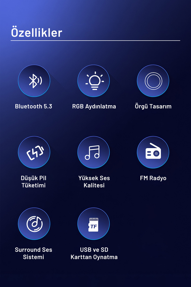 Bluetooth Hoparlör RGB ışıklı taşınabilir mini ses bombası radyo özellikli KP-558 - 6