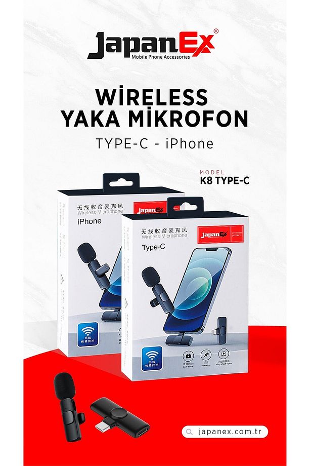 Kablosuz Yaka Mikrofonu Type-c Uyumlu Ses Arayüzü Mini Yaka Mikrofonu Çok Yönlü Mikrofon - 6