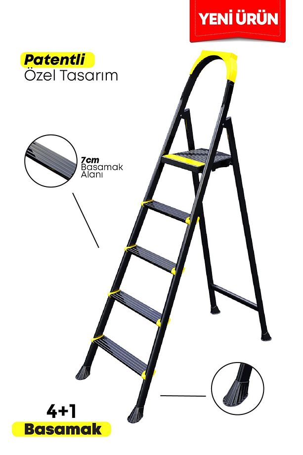 Leo 4+1 Basamaklı Metal Merdiven, leo2 - 4