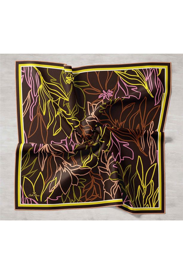 Twill İpek Eşarp Acı Kahve, Sarı, Yeşil, Pembe11429-34 - 6