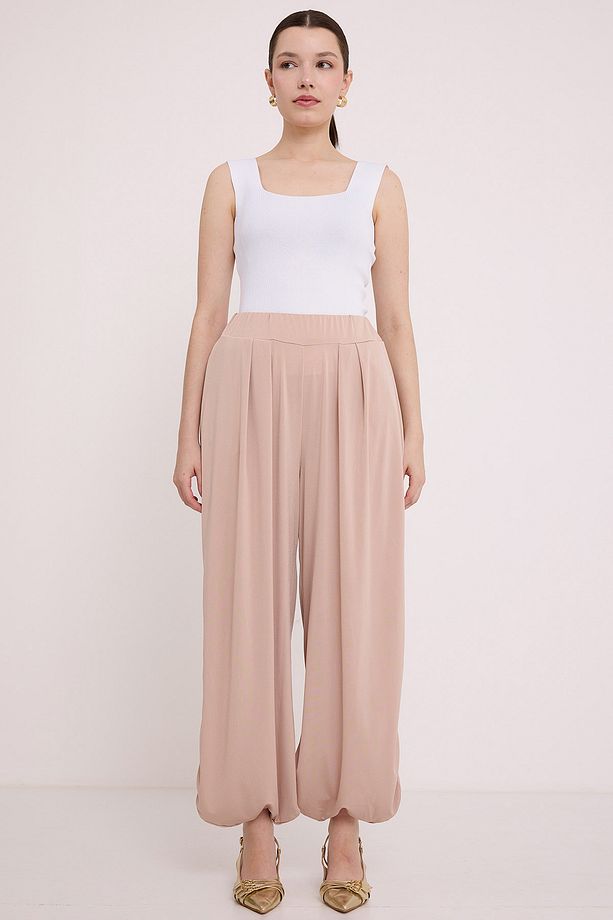 Kadın Krem Şalvar Pantolon 6659 - 4
