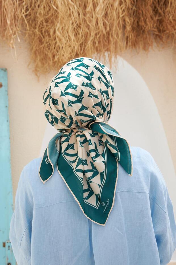 Eva Pattern Fular Pine Green 1132-09 - 3