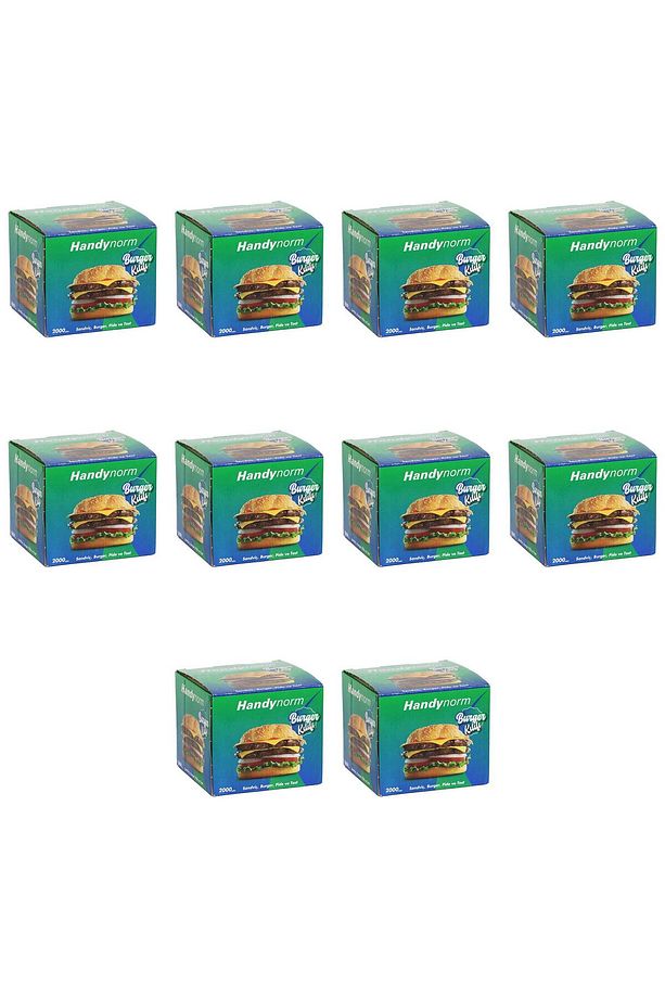 Handynorm Hamburger Burger Pide Tost Sandviç Kılıfı Poşeti - 12.5x12.5 Cm. - 2000 Adetlik 10 Kutu - 1