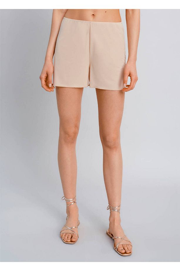 Beli Lastikli Ten Rengi Mini Şort Jüpon - 1