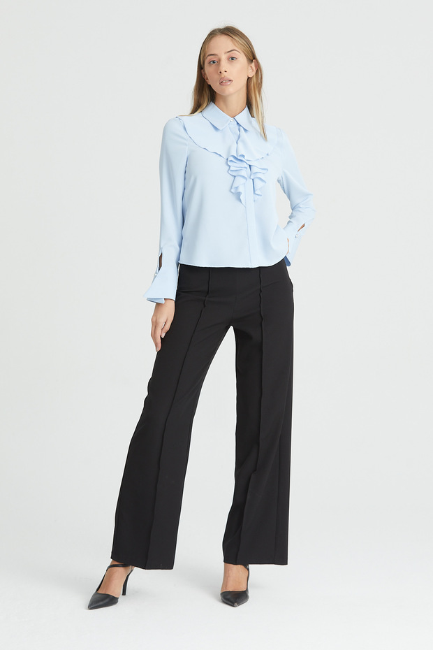 Front Ruffle Flowy Non-Inner Showing Blouse Stylish Shirt - 2