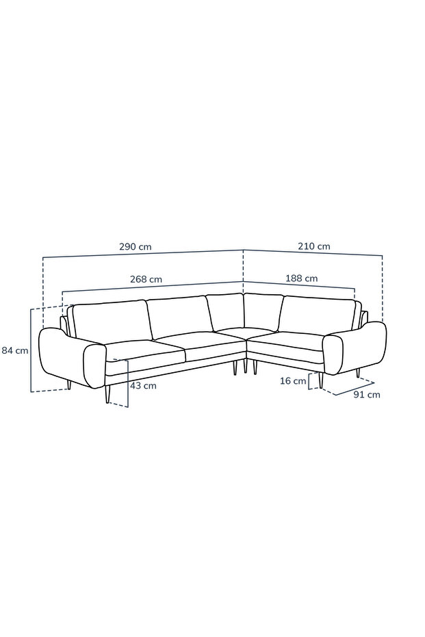 Klem 210 x 290 Köşe Ahşap Ayak - Doğal Doku - 3