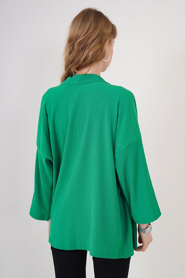 5862 Örme Kimono - Yeşil - 5