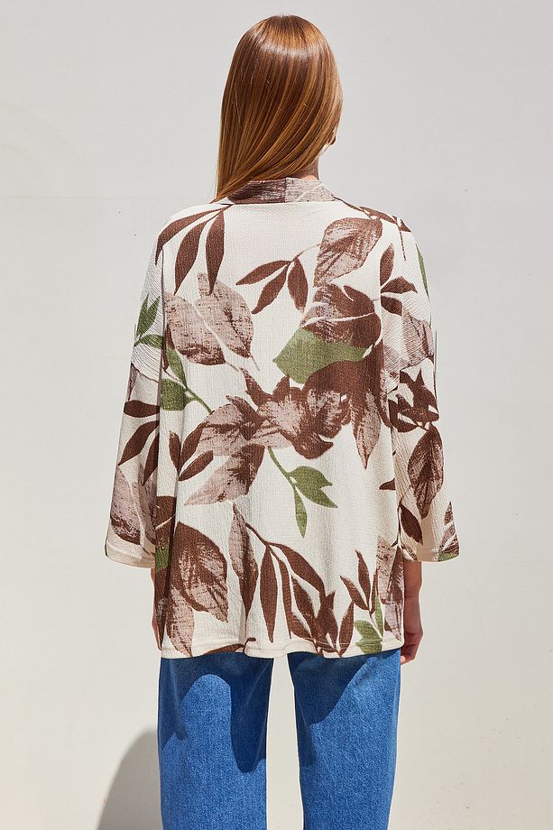 5862 Örme Kimono - Haki - 7