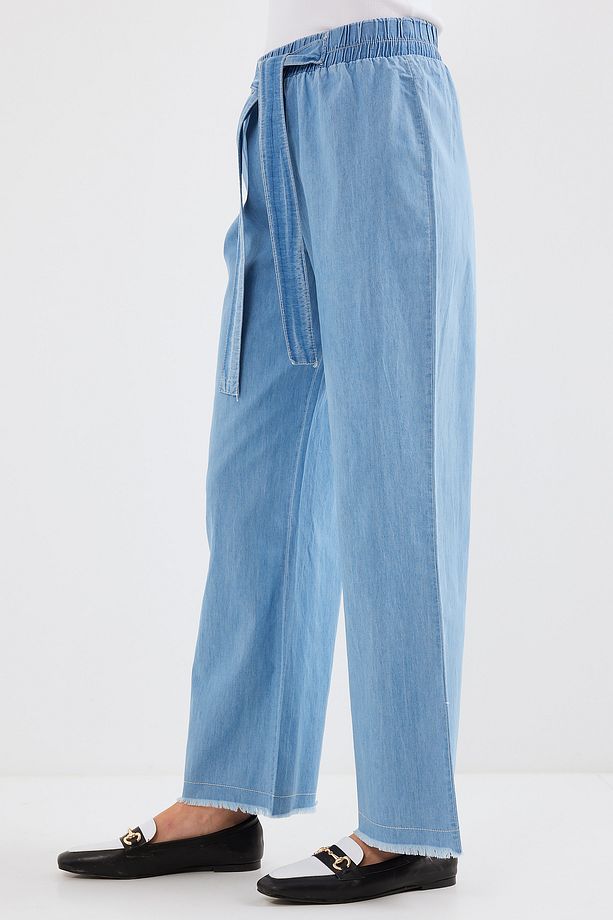 6469 Bol Paça Jeans Pantolon - Mavi - 4