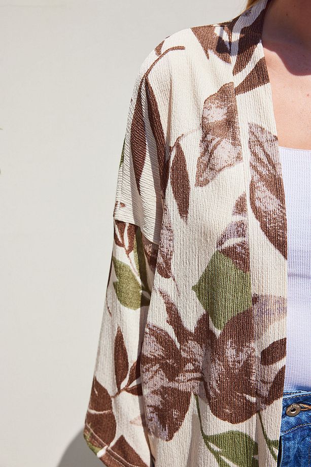 5862 Örme Kimono - Haki - 6