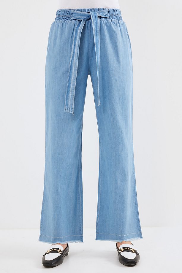 6469 Bol Paça Jeans Pantolon - Mavi - 3