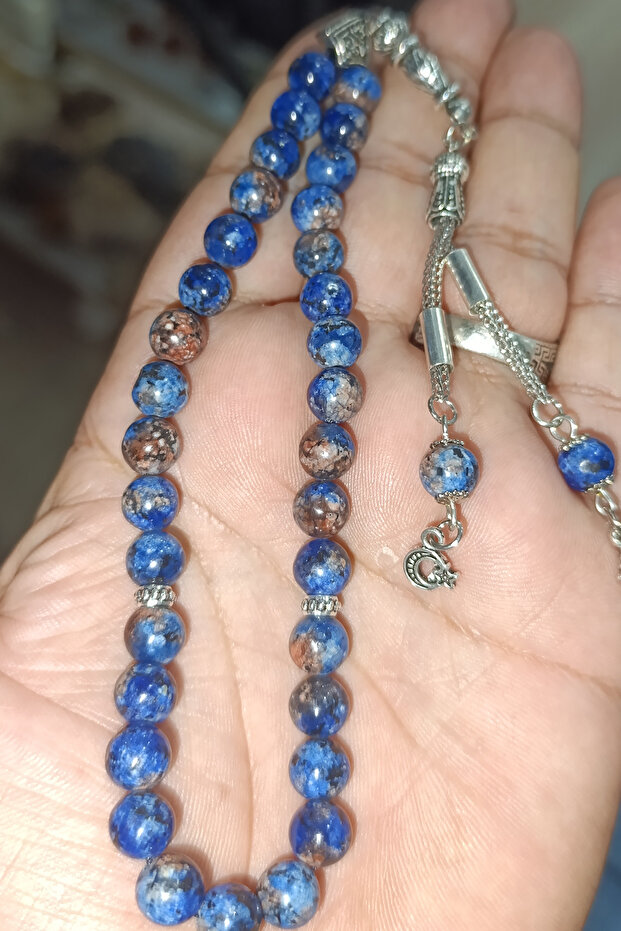 Blue Variscite Stone 8 mm Natural Natural Stone Rosary