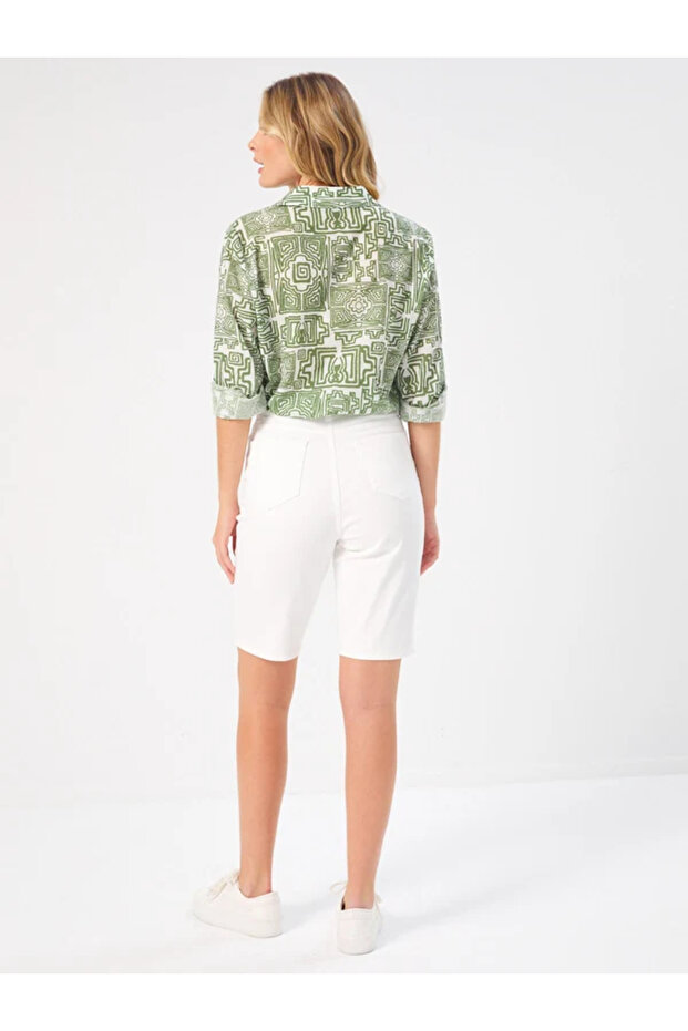 Normal Bel Slim Fit Şort B00061-2 - 2