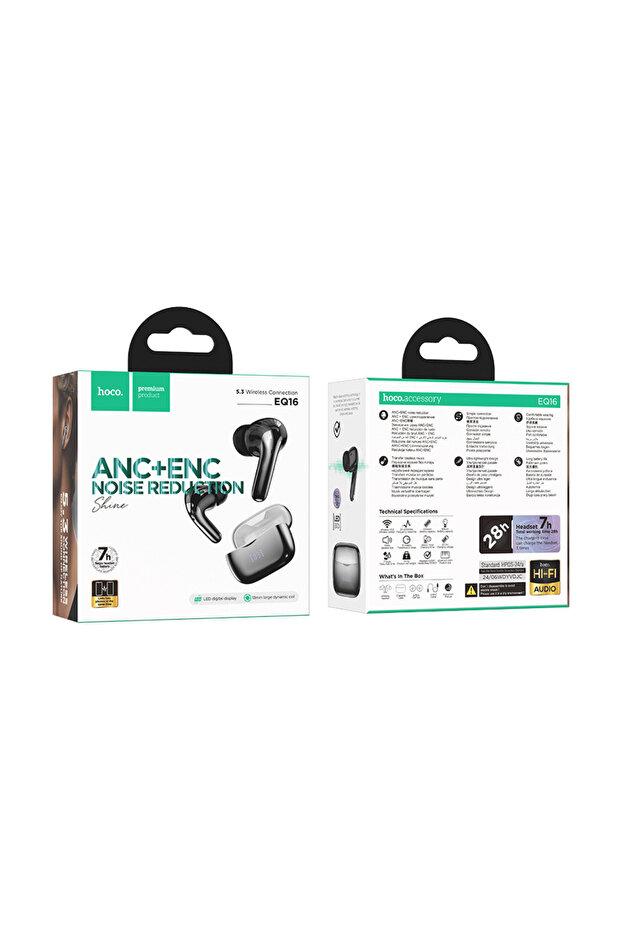 Casti True Wireless EQ16, Bluetooth, ANC (Черен) - 5