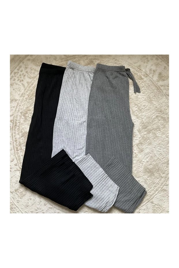 3 Pack Women's Winter Thick Corduroy Camisole Pajama Bottoms Sweatpants Without Pockets Gfs Srn-004213