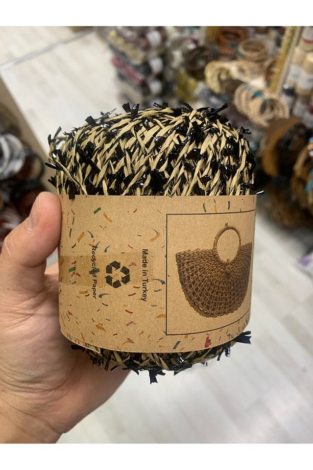 Konfeti Örgü Çanta İpi Kağıt İp Ve Metalik Rafya Karışımı 50 gr (4x50 gram) - 1