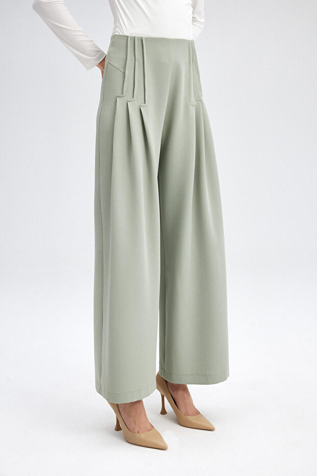 BEL DETAYLI KREP PANTOLON - 3