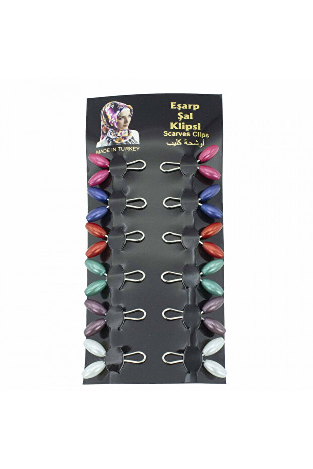 Scarf Shawl Clips 12 Pieces Colorful