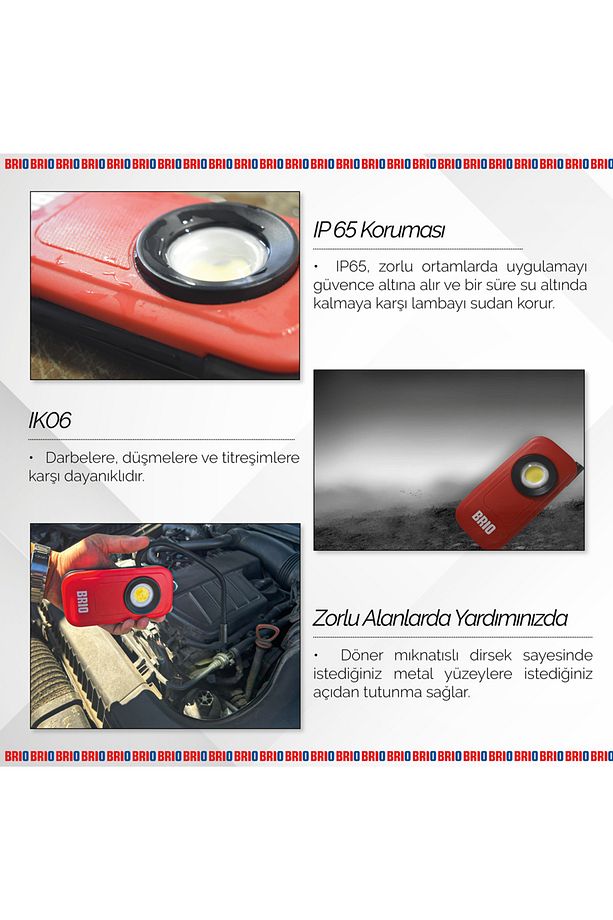 Usb Şarjlı, Esnek, Eller Serbest, Mıknatıslı, Kamp, Tamirci Led Lambası 300 L - 6