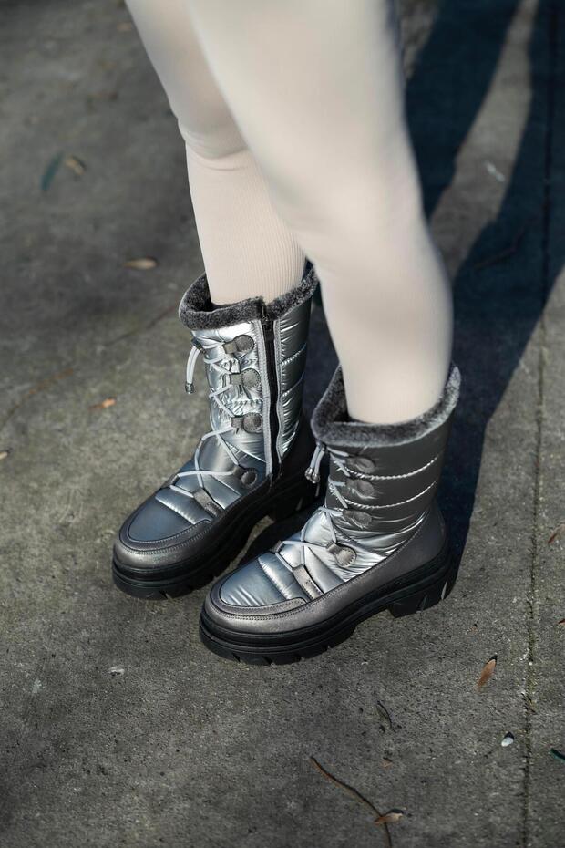 Kürklü Kar Botu Antrasit - 4