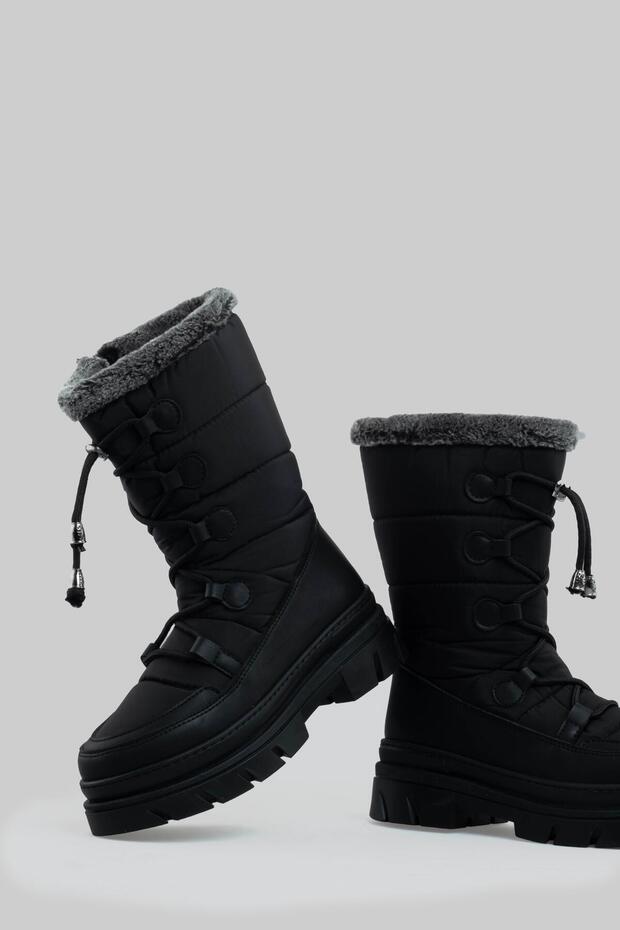 Kürklü Kar Botu Siyah - 6