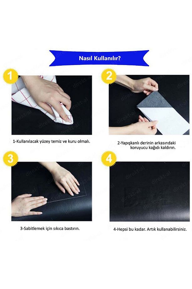 Yapışkanlı Suni Deri Büyük Ebat 100 x 70 cm 11 Farklı Renk Seçeneği - 6
