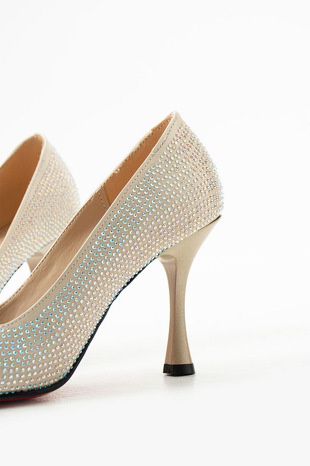 Kadınlar için Parlak Elmas Dekor Moda Parti Yüksek Topuk Stiletto Ayakkabı - 7