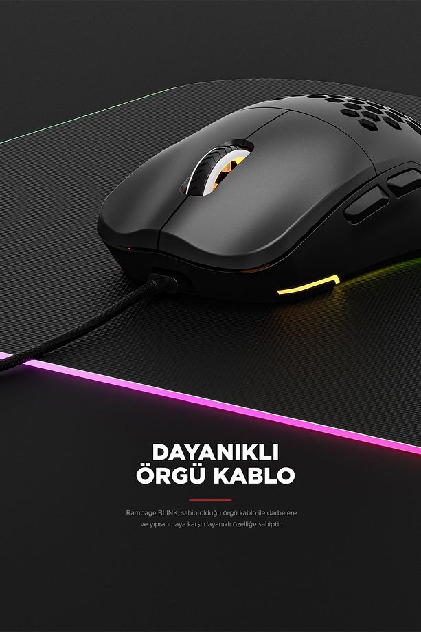 Blink Rgb Mouse Makrolu 12800 Dpi Oyuncu Mouse Gaming Mouse Örgü Kablo E-spor Mouse Profesyonel - 9