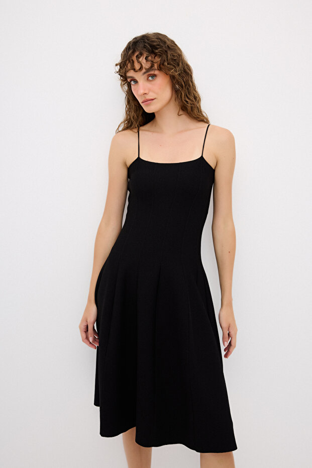 Askılı Triko Elbise - 7