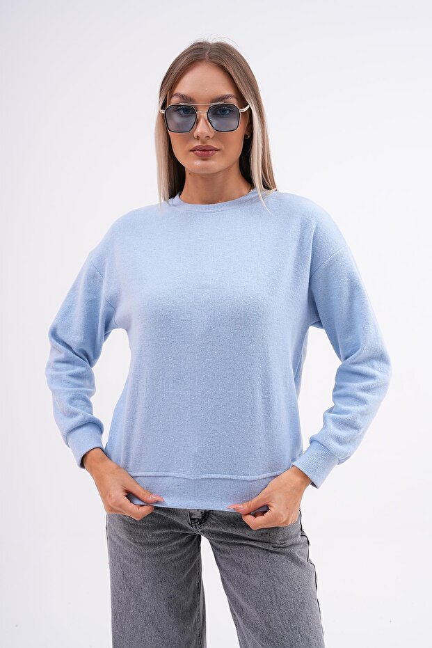 Kadın Bisiklet Yaka Selanik Örme Sweatshirt 255010 - - 4