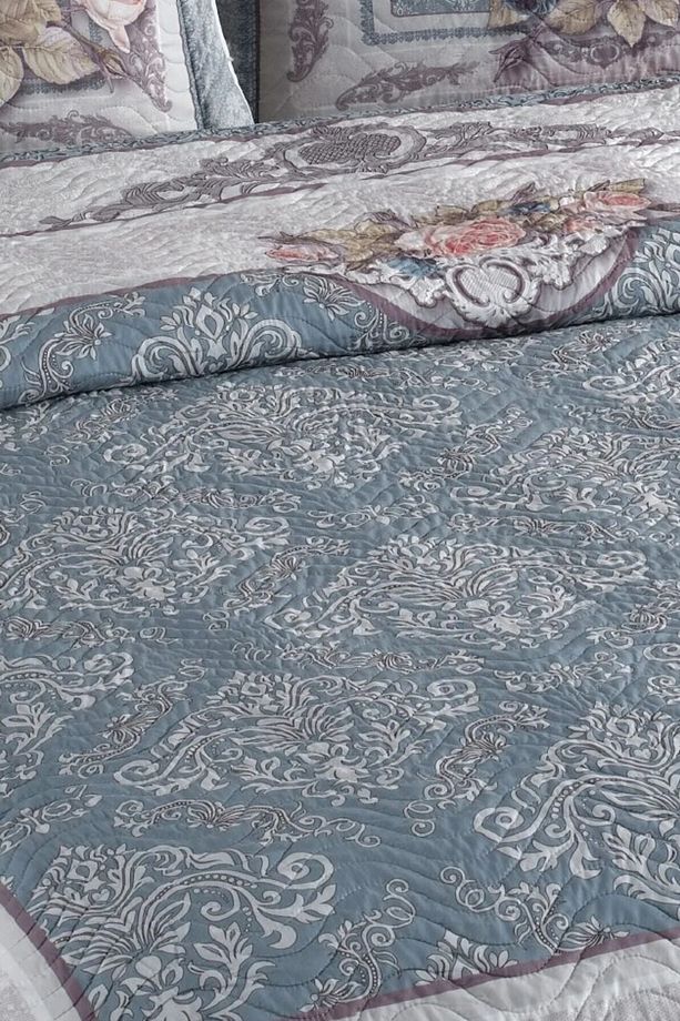 Çift Kişilik Microfiber Kapitone Yatak Örtüsü(GLORİA KAHVE) - 4