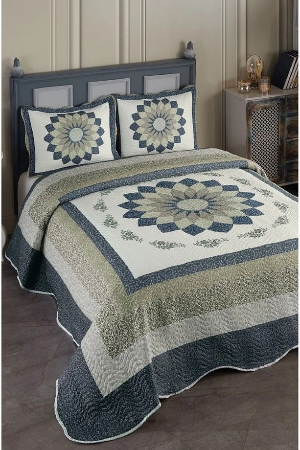 Çift Kişilik Microfiber Kapitone Yatak Örtüsü(GLORİA KAHVE) - 3