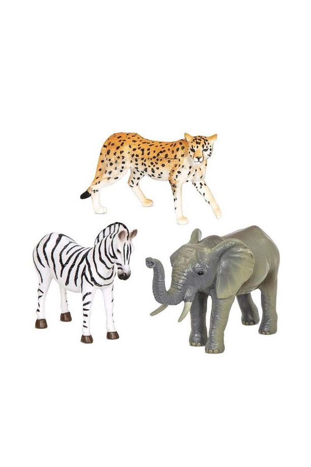 Terra Orman Hayvanları 3'lü Set - Zebra, Fil Ve Çita - 1