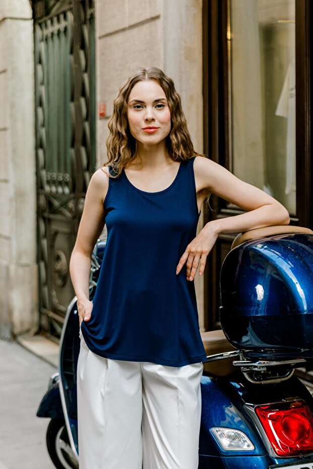 A Kesim Rahat Kalıp Basic Kalın Askılı Atlet Tişört - 3