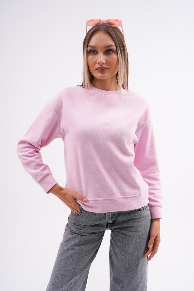 Kadın Bisiklet Yaka Selanik Örme Sweatshirt 255010 - - 4
