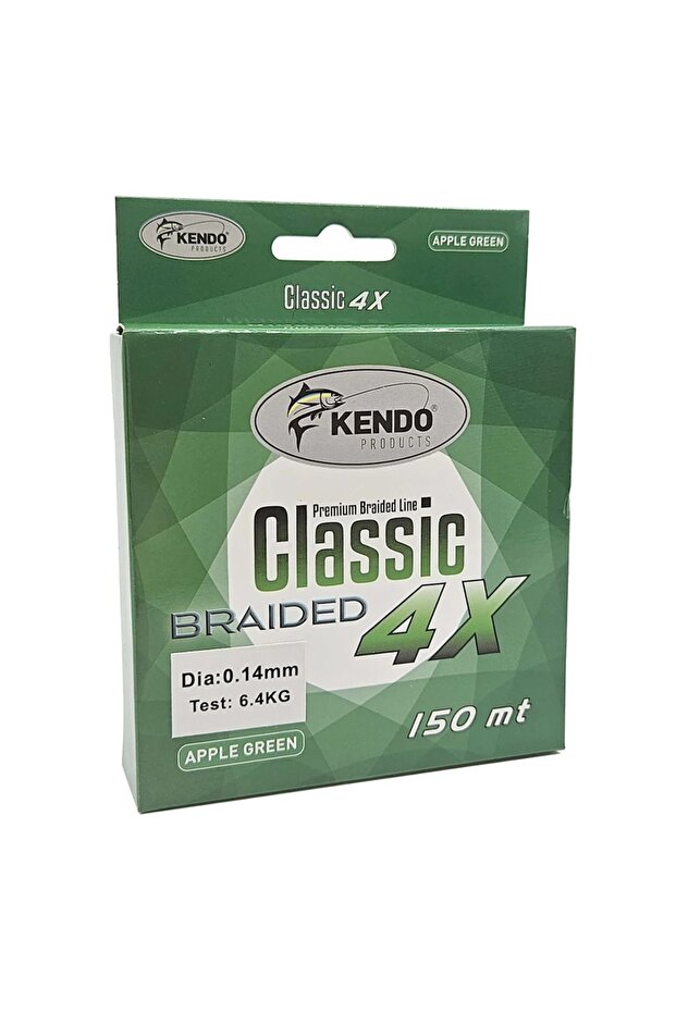 Classic 4X 150Mt Apple Green Braided Rope 0.12 mm