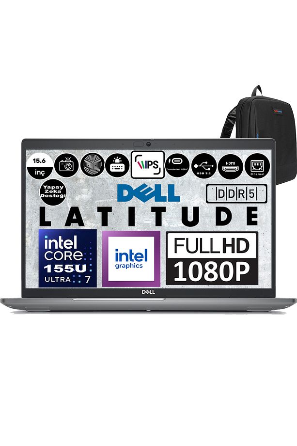 Latitude 5550 Core Ultra 7 155U 64GB 1tb SSD WIN11PRO 15.6" 250NİT N021L555015EMEAP13+ZETTACNT - 1