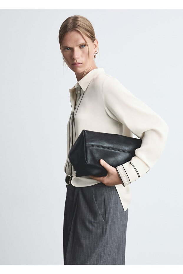 Kontrast Detaylı Gömlek - 6