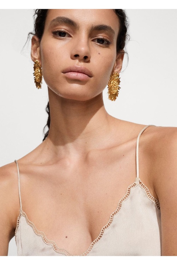 Saten askılı bluz - 5