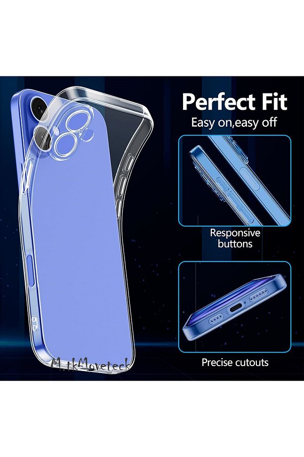 İphone 16 Plus Kılıf Kamera Korumalı Yumuşak Şeffaf Silikon + 9H Temperli Ekran Koruyucu Cam Set - 2