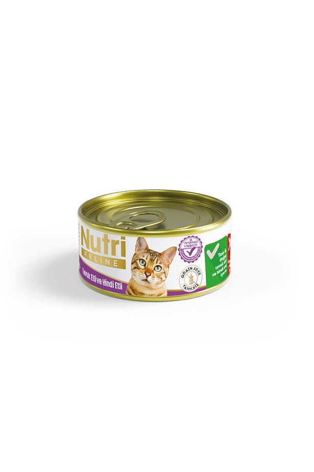 Yetişkin Kediler için Tavuk Etli ve Hindi Etli 85gr Tahılsız Yaş Mama - 1