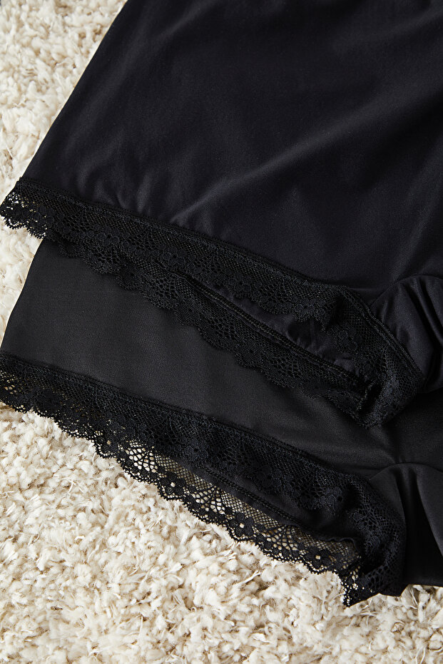 Fekete 2 csomagos csipkés boxer, puha tapintású, ultra kényelmes, nagy méretű alsónadrág TBBAW25CM00005 - 2