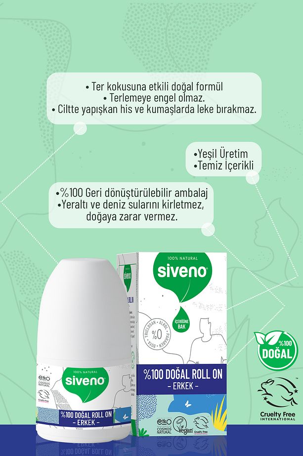 %100 Doğal Roll-on Erkek Deodorant Ter Kokusu Önleyici Leke Bırakmayan Vegan 50 ml X 3 Adet - 7