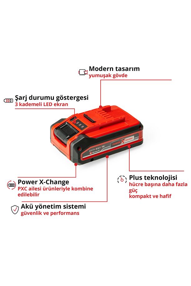 18V 4,0 Ah Power-X-Change Plus, Akü - 3