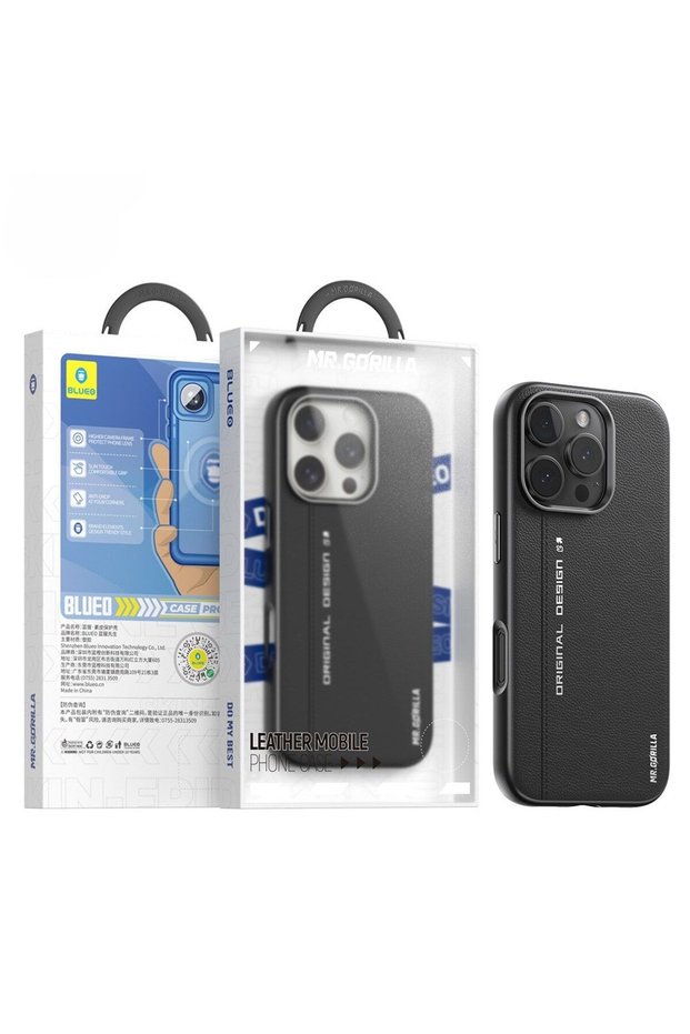 iPhone 16 Pro Magsafe Compatible Premium Leather Black Leather Phone Case