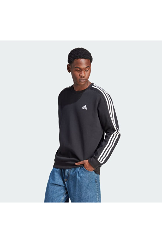 Essentials Fleece 3-Stripes Sweatshirt - 1