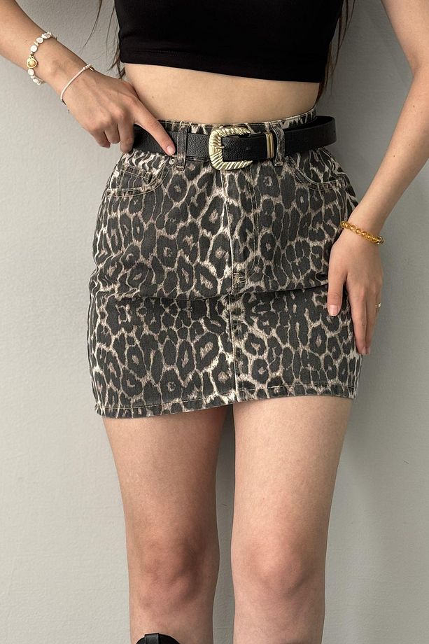 LEOPAR DESEN MİNİ ETEK - 2