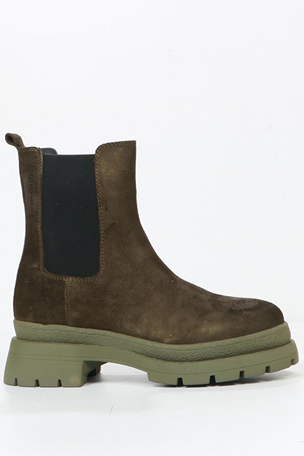 Cristina valódi bőr khaki kültéri női csizma - 1