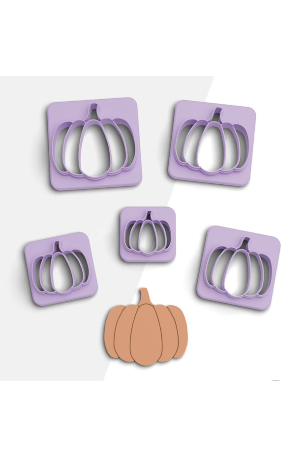 Pumpkin Polymer Clay Cutting Mold, Earring Mold, Cookie Mold, Ceramic Mold, 5 Sizes, No: 630