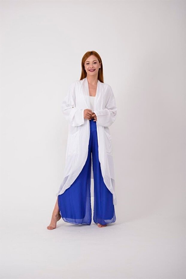 Itayan Ipek Detaylı Oversize Kaftan - 2